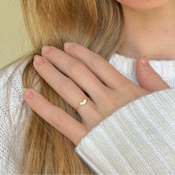 Vintage “Elsie” Gold Promise Ring Heart Reversible Dainty Petite Simple Elegant - Picture 14 of 14